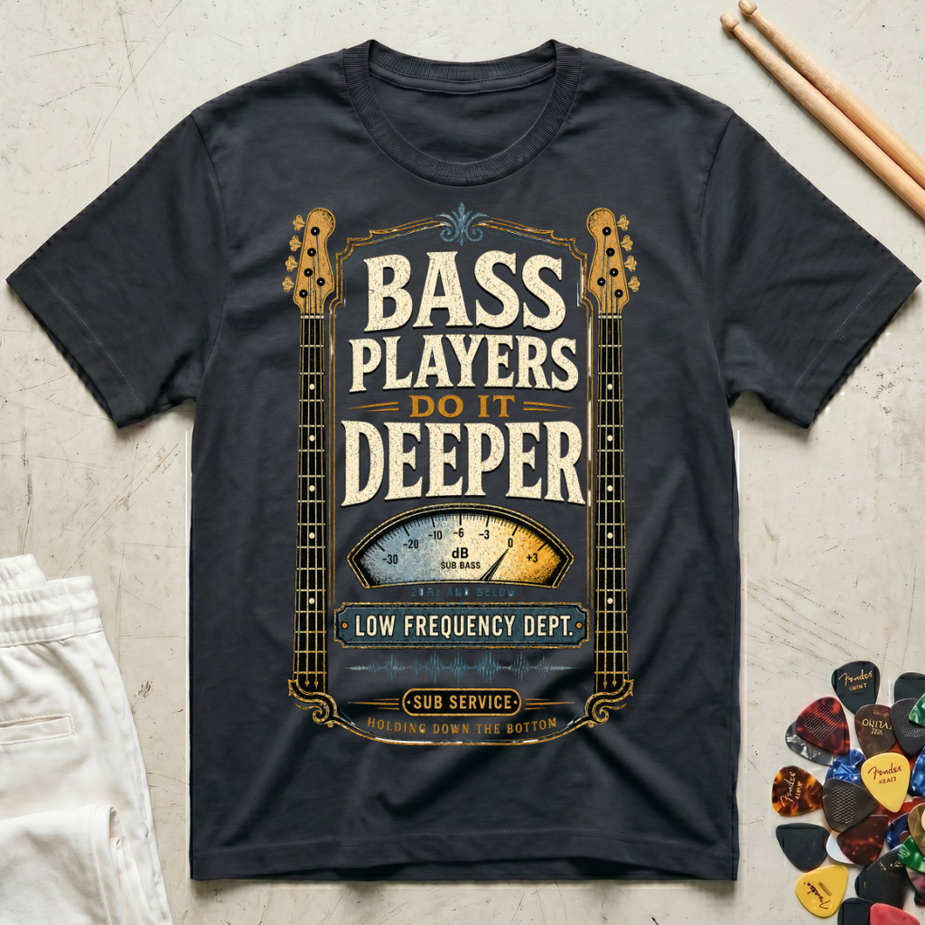 Bass Players Do It Deeper-Low Frequency Dept. T-Shirt