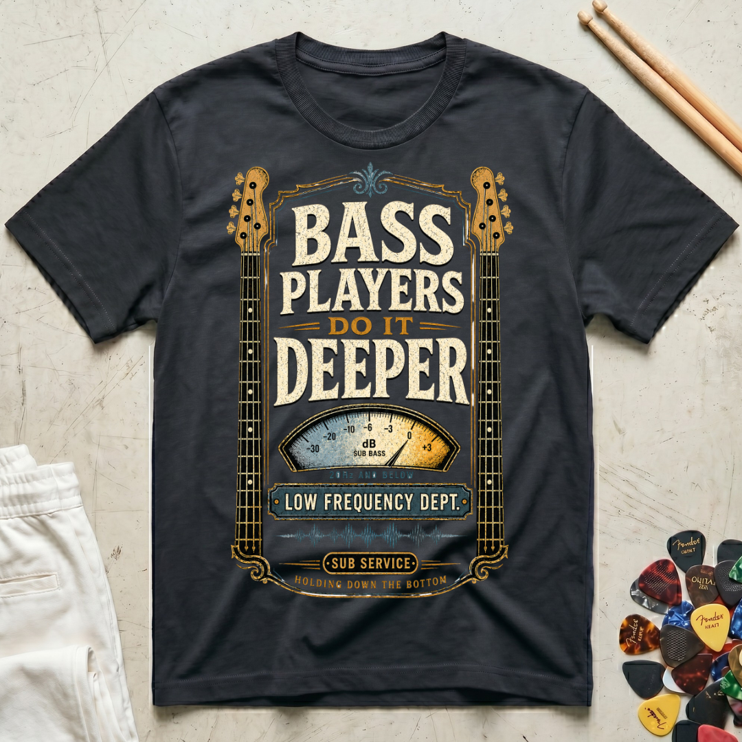Bass Players Do It Deeper-Low Frequency Dept. T-Shirt