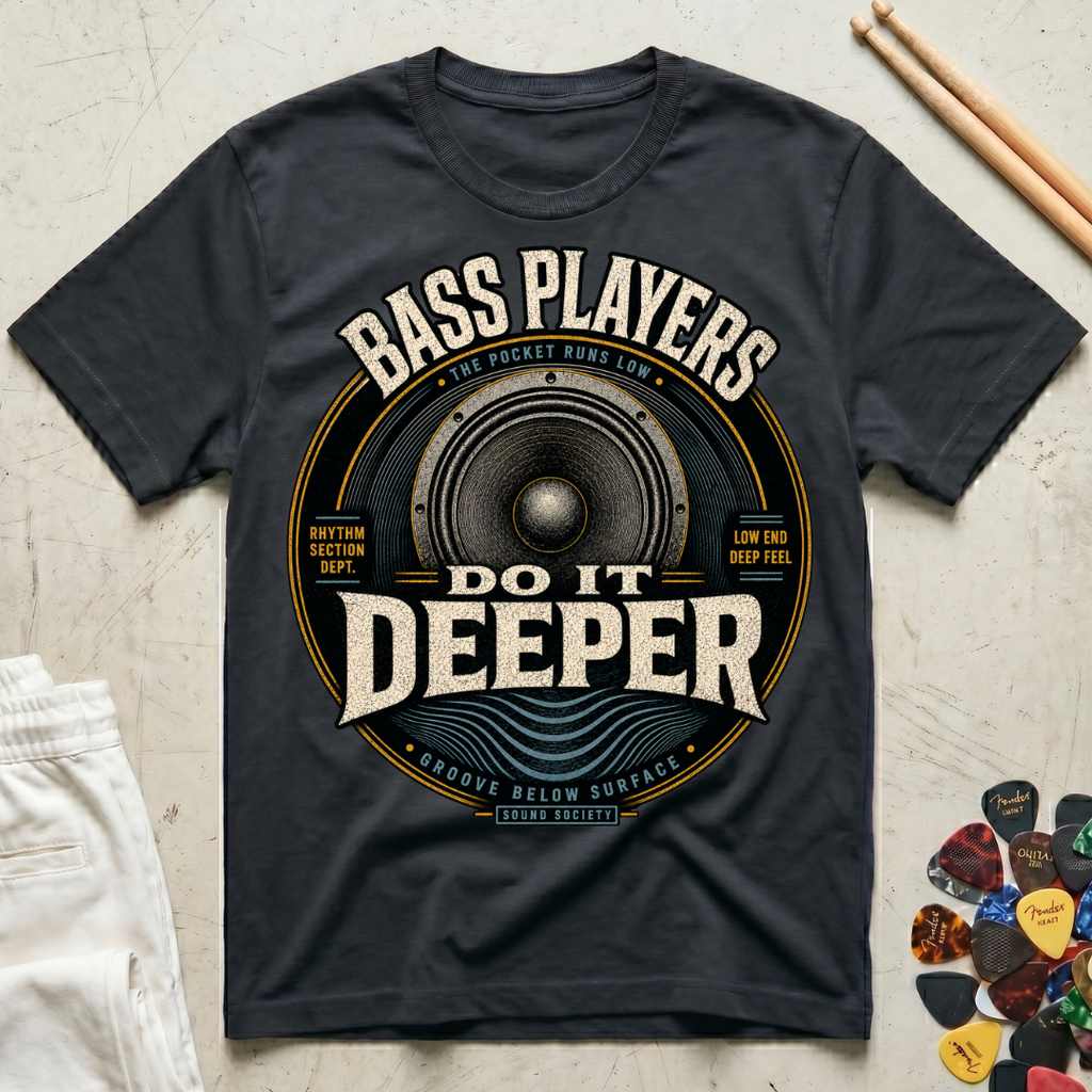 Bass Players Do It Deeper-Speaker T-Shirt