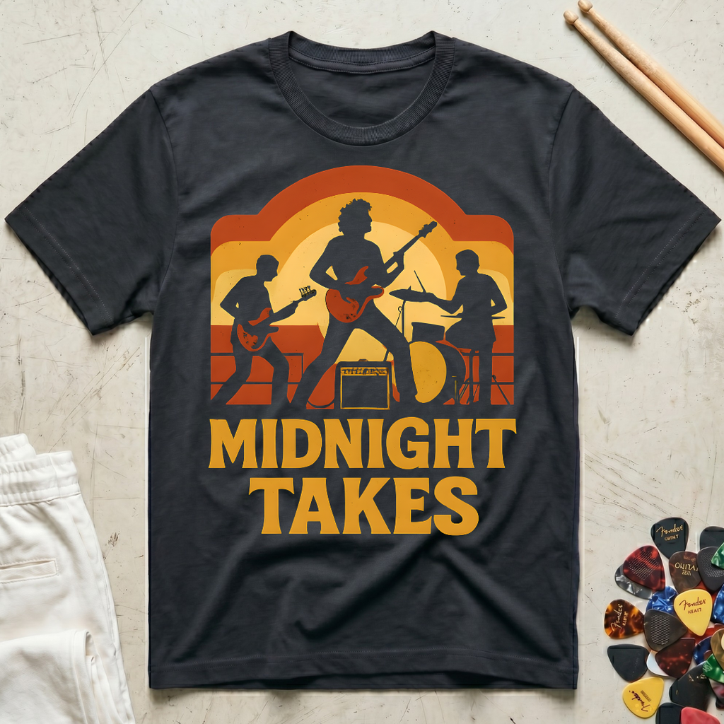 Midnight Takes Vintage Rock Trio T-Shirt
