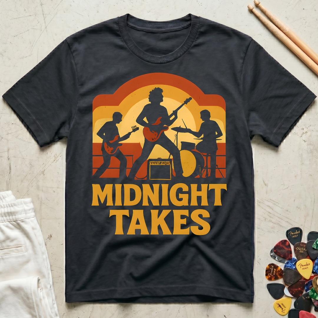 Midnight Takes Vintage Rock Trio T-Shirt