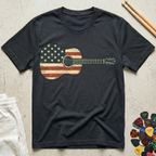 US Flag Acoustic Guitar T-Shirt