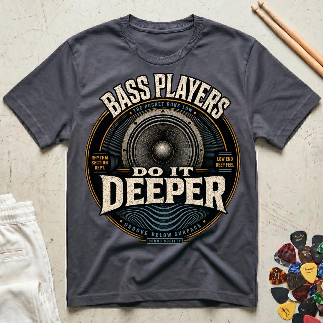 Bass Players Do It Deeper-Speaker T-Shirt