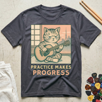 Practice Makes Progress Cat Focus T-Shirt