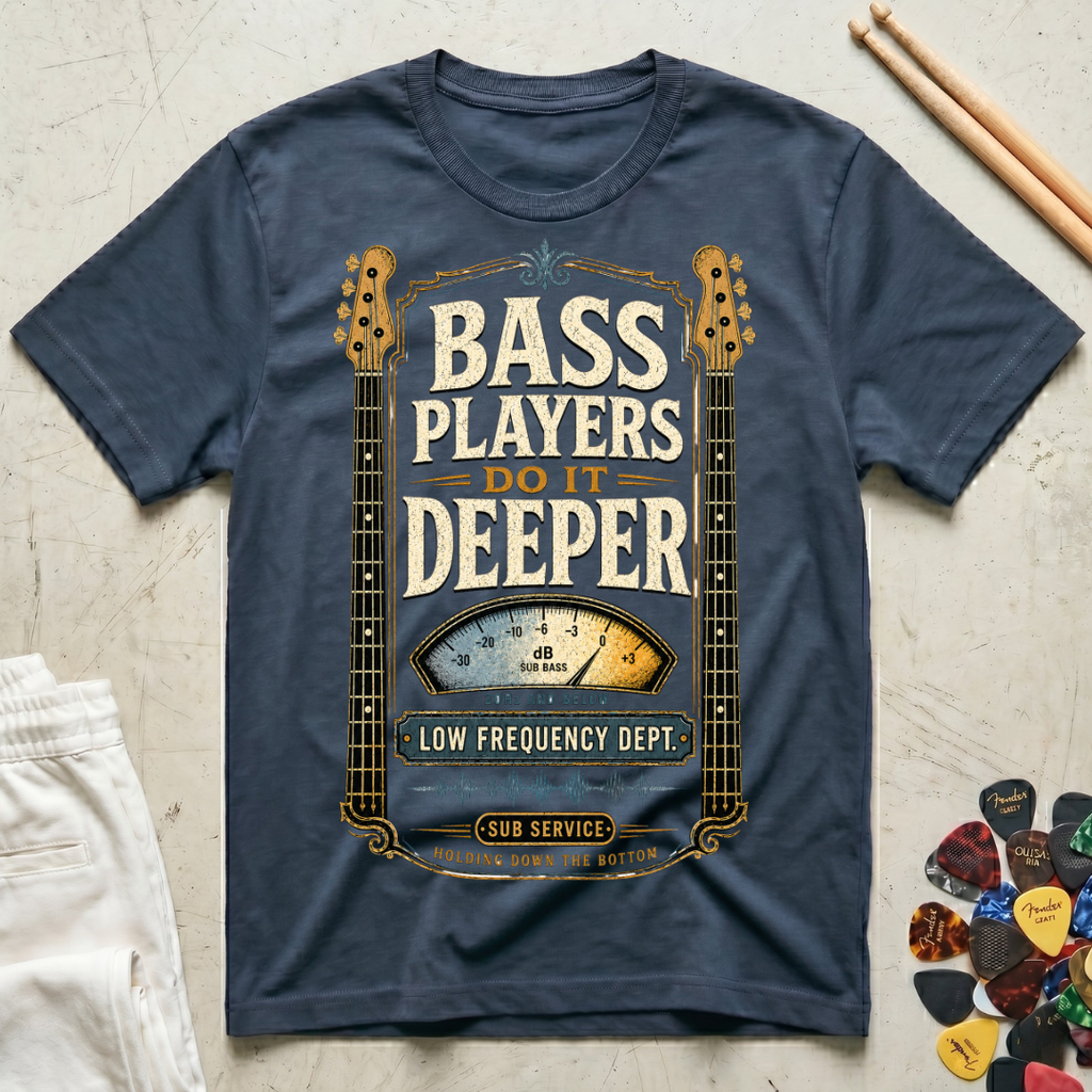 Bass Players Do It Deeper-Low Frequency Dept. T-Shirt