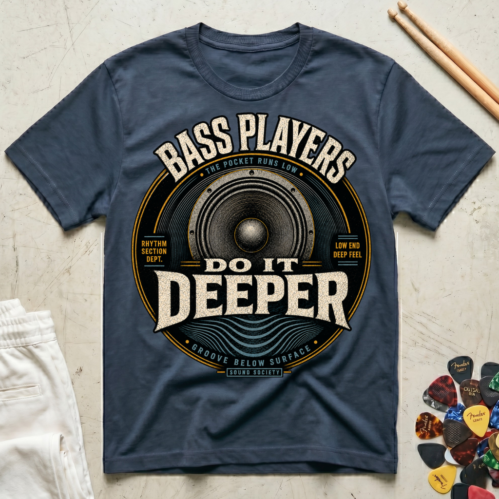 Bass Players Do It Deeper-Speaker T-Shirt