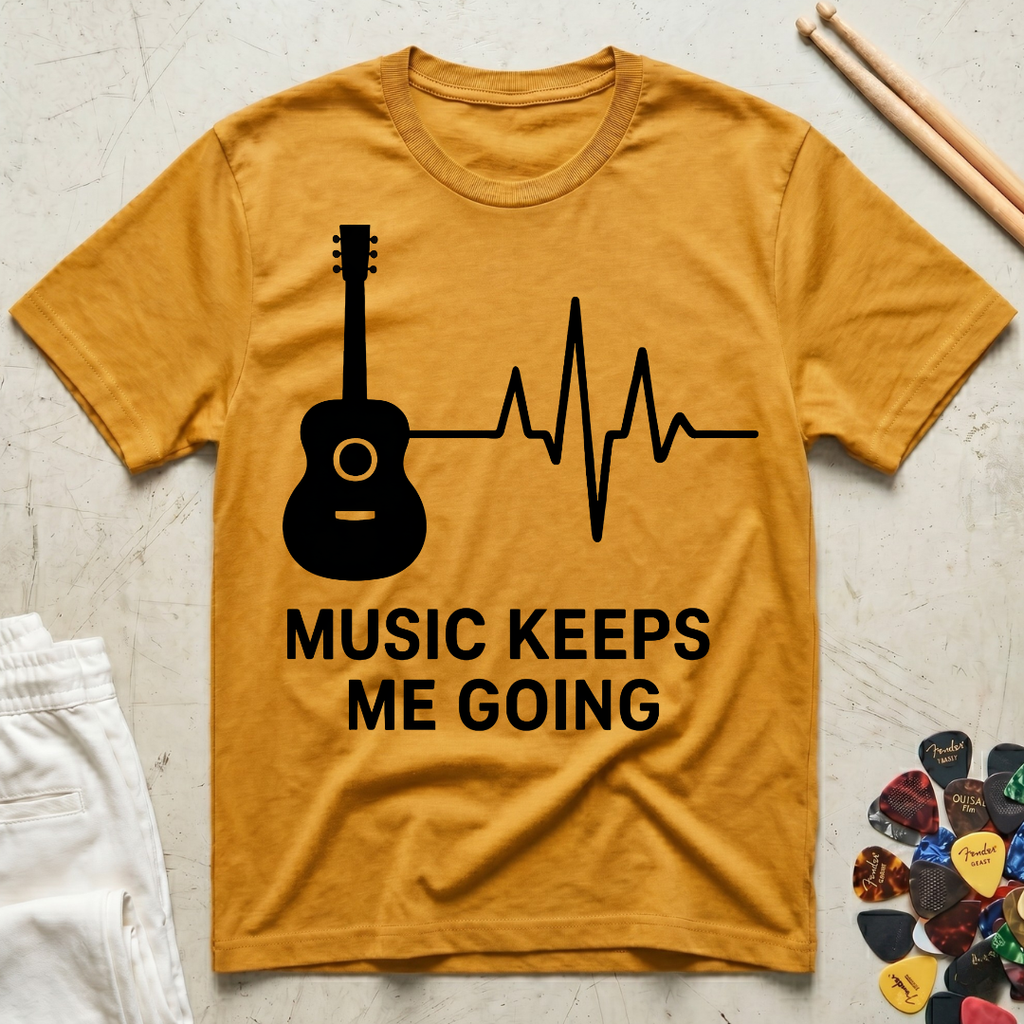 Music Keeps Me Going Guitar T-Shirt