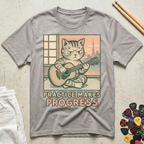 Practice Makes Progress Cat Focus T-Shirt
