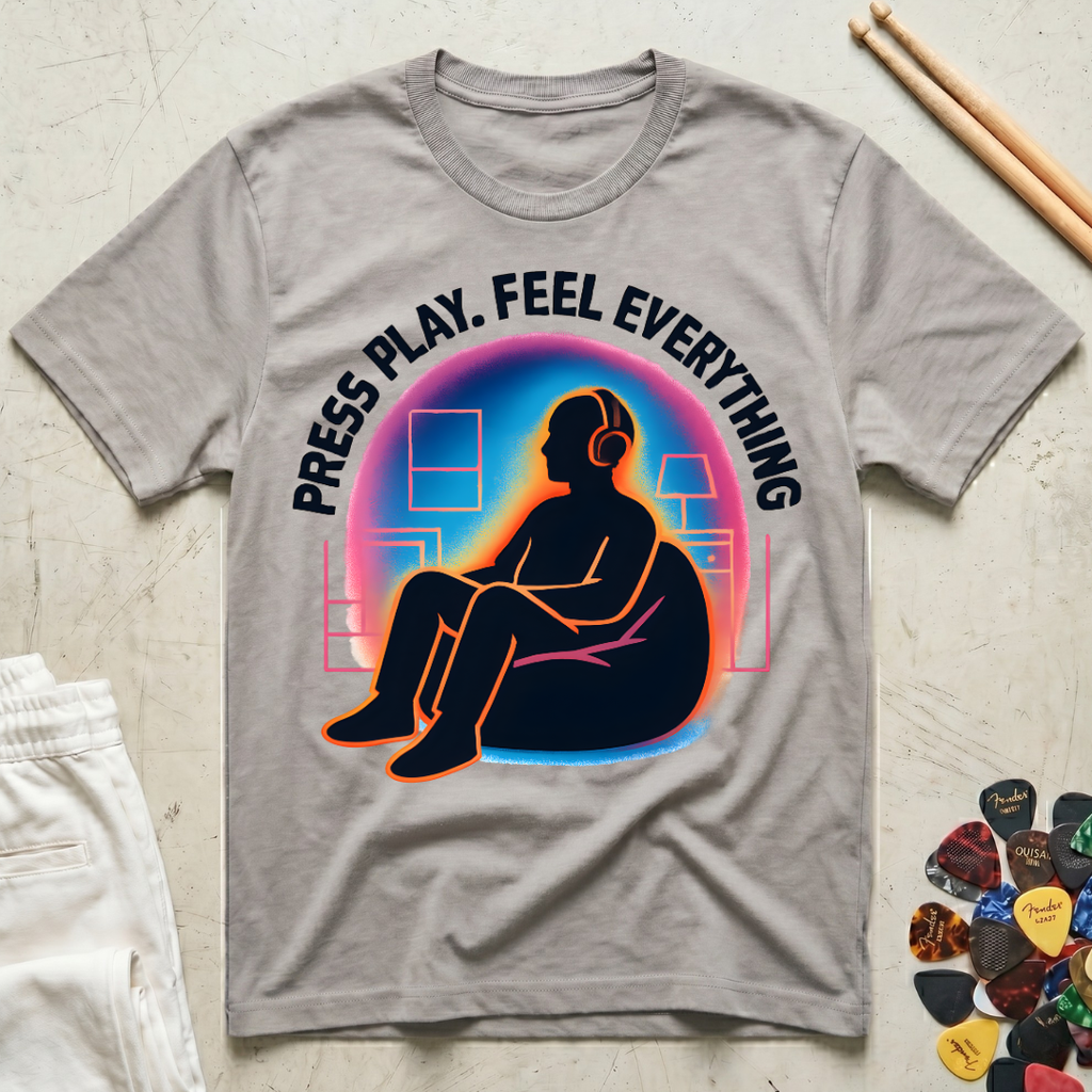 Press Play. Feel Everything Aura T-Shirt