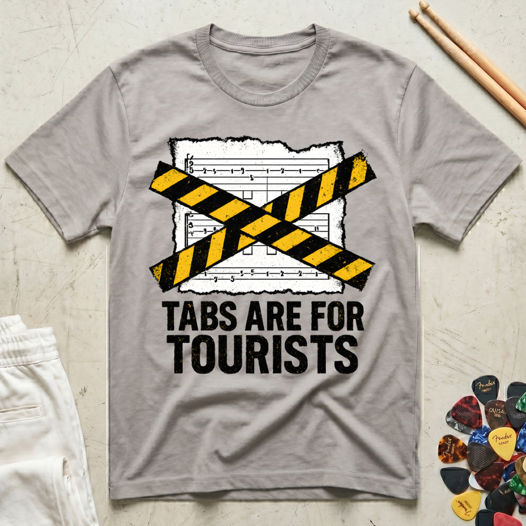 Tabs Are For Tourists Caution T-Shirt
