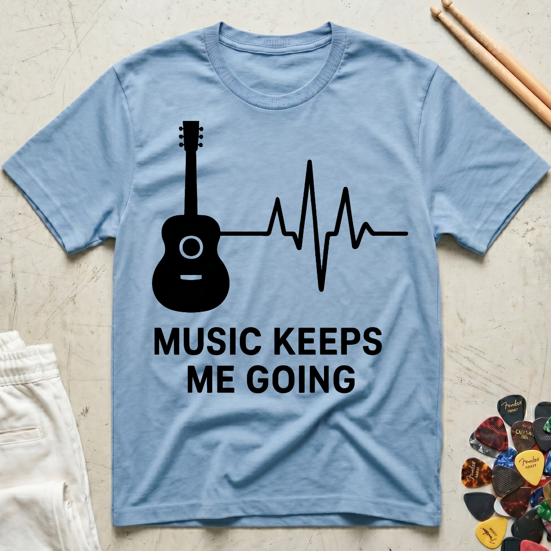 Music Keeps Me Going Guitar T-Shirt