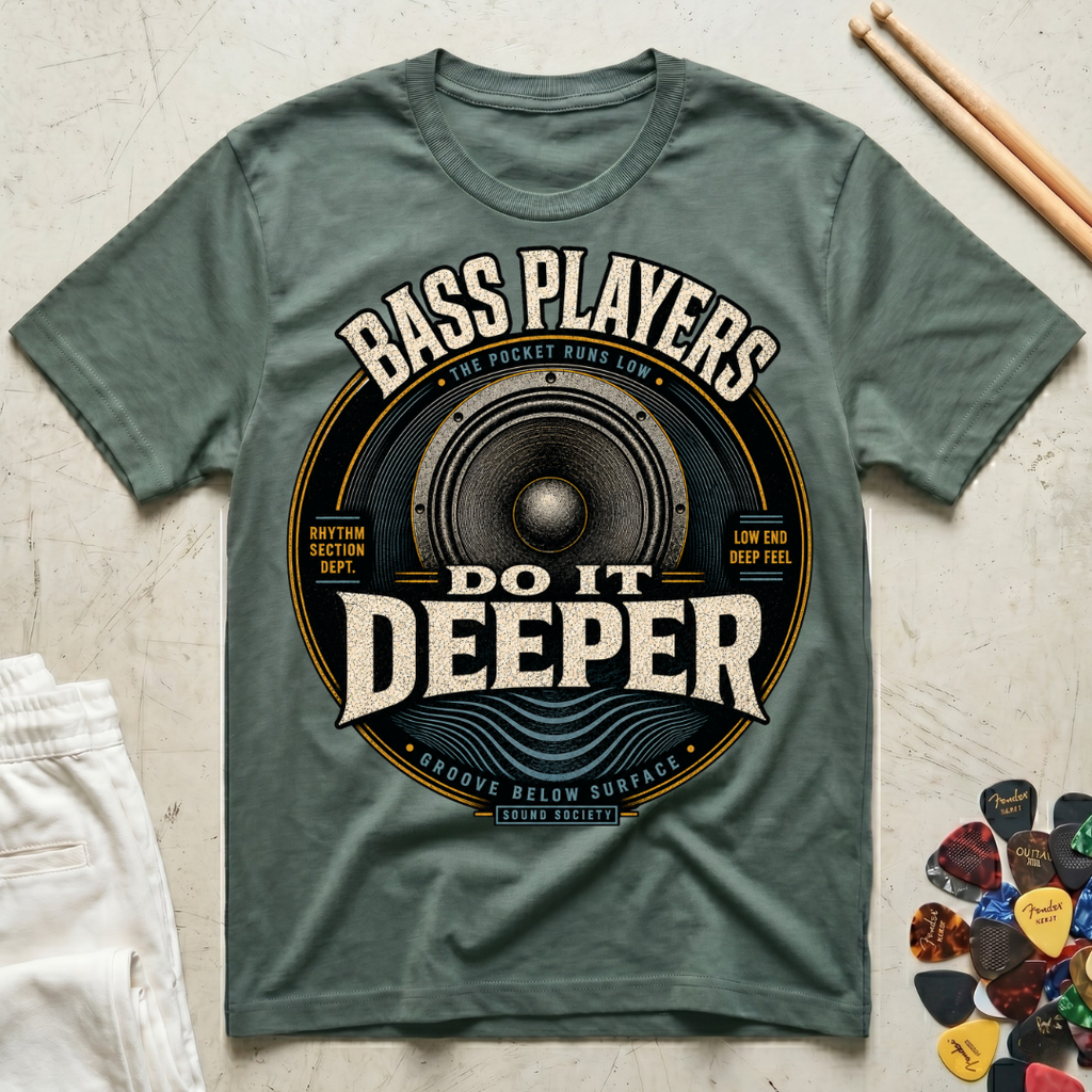 Bass Players Do It Deeper-Speaker T-Shirt