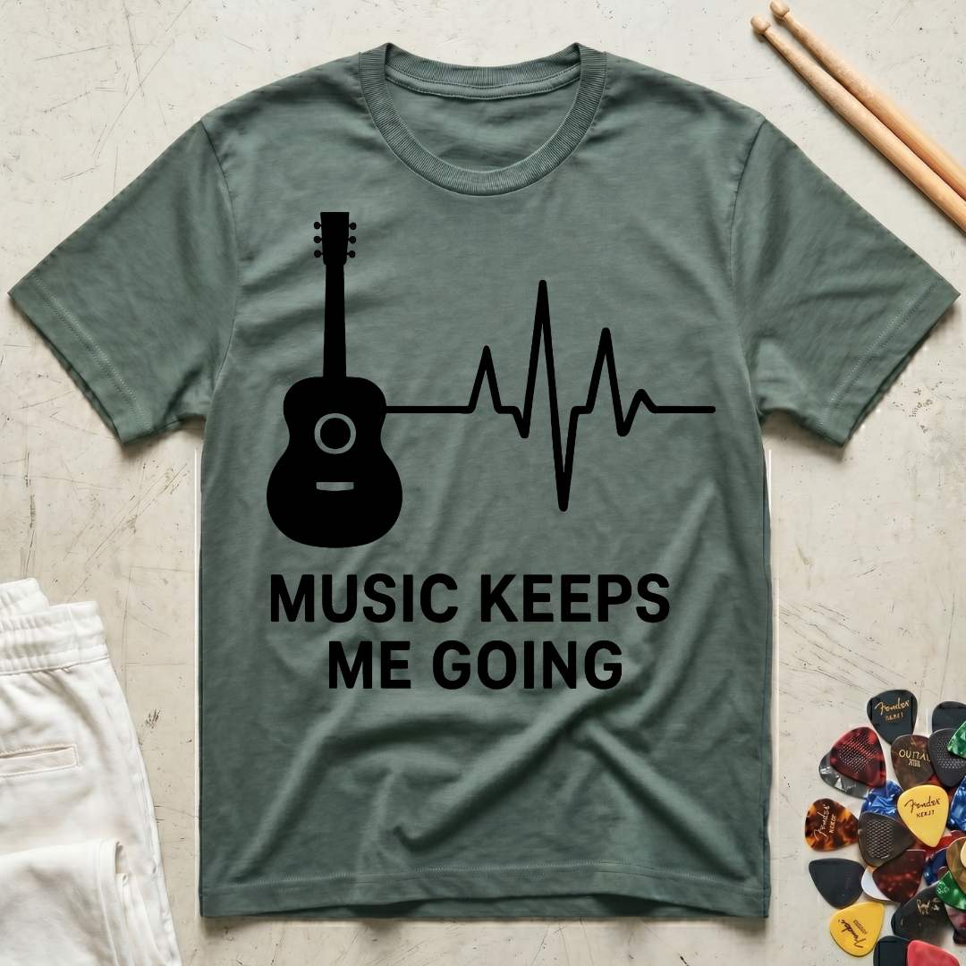 Music Keeps Me Going Guitar T-Shirt