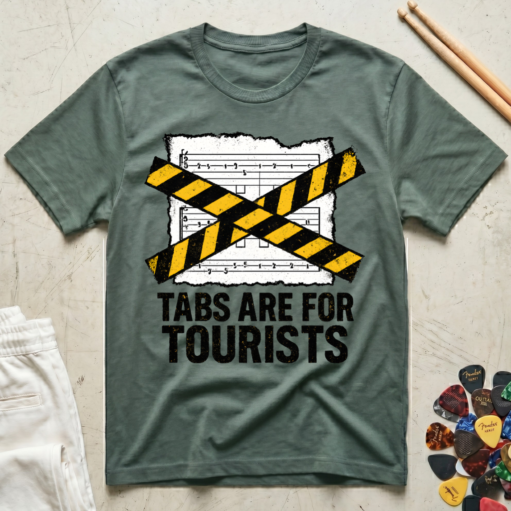 Tabs Are For Tourists Caution T-Shirt