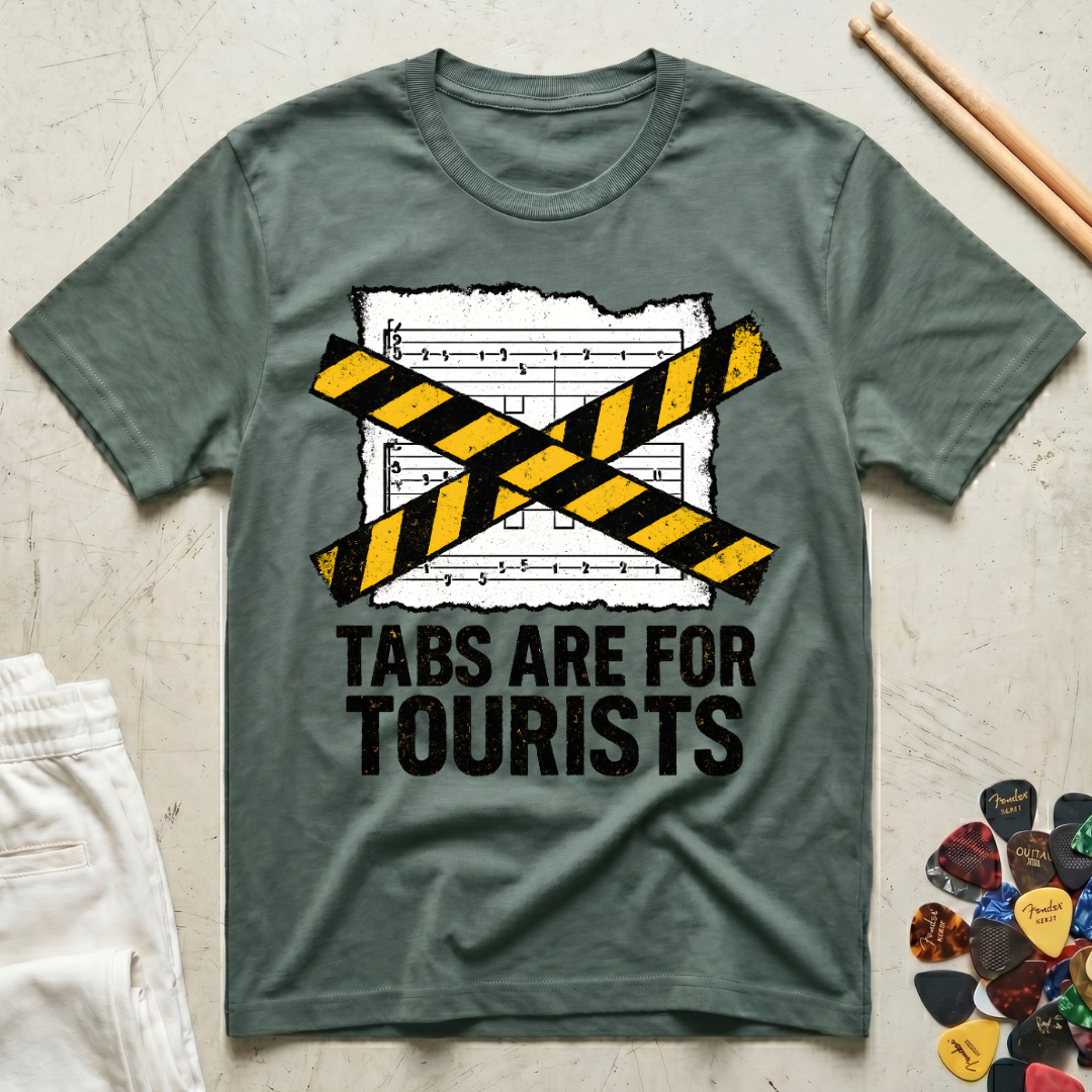 Tabs Are For Tourists Caution T-Shirt