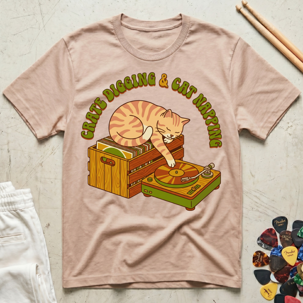 Crate Digging & Cat Napping T-Shirt