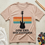 Low End, High Standards Vintage Bass T-Shirt