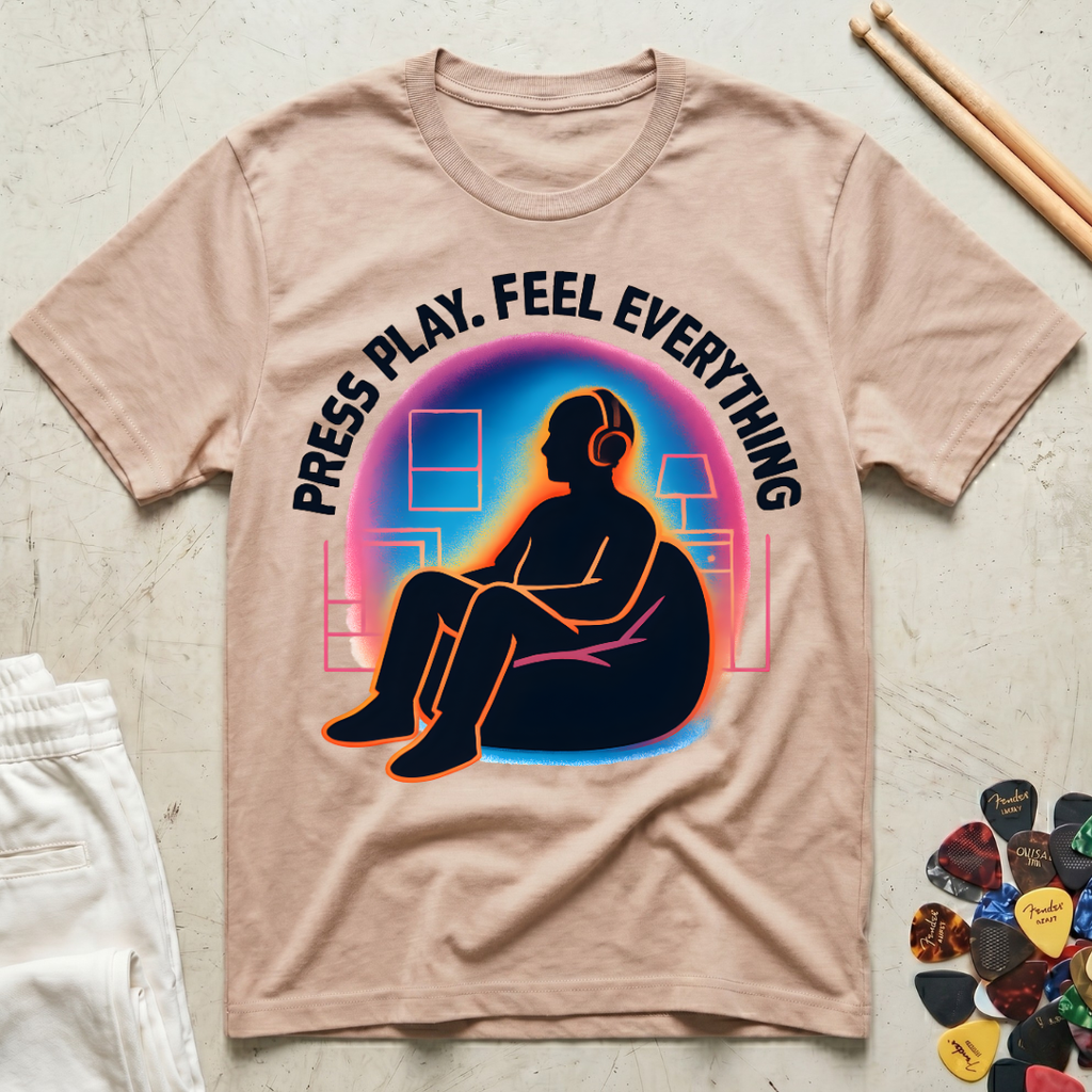 Press Play. Feel Everything Aura T-Shirt