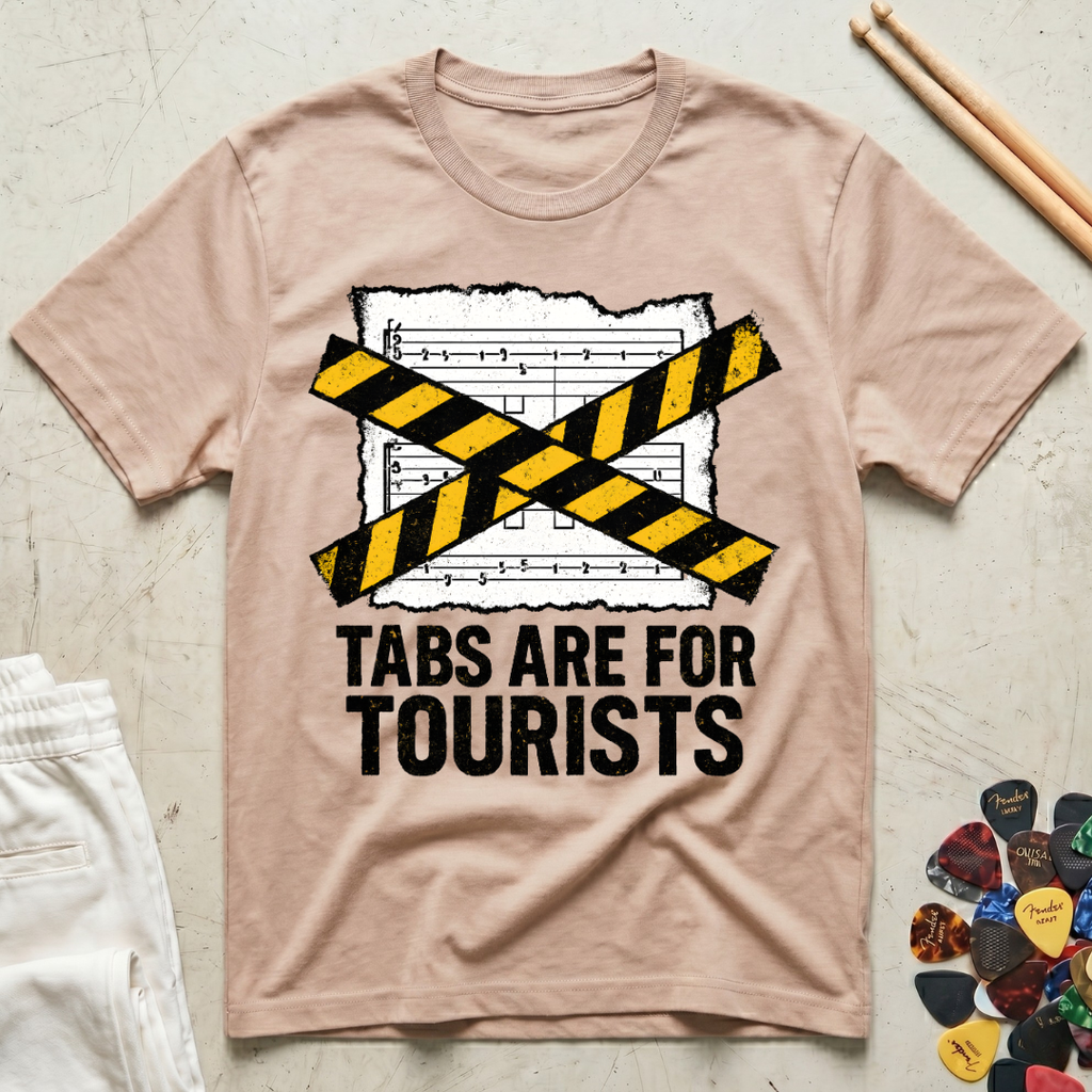 Tabs Are For Tourists Caution T-Shirt