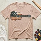 US Flag Acoustic Guitar T-Shirt