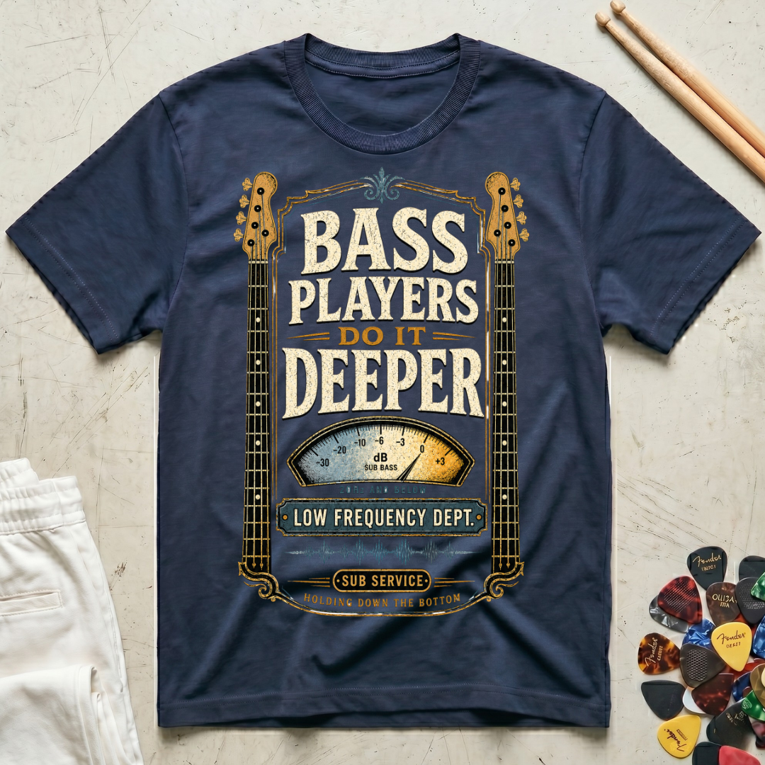 Bass Players Do It Deeper-Low Frequency Dept. T-Shirt