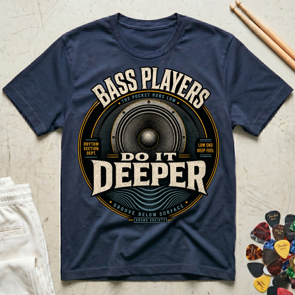 Bass Players Do It Deeper-Speaker T-Shirt