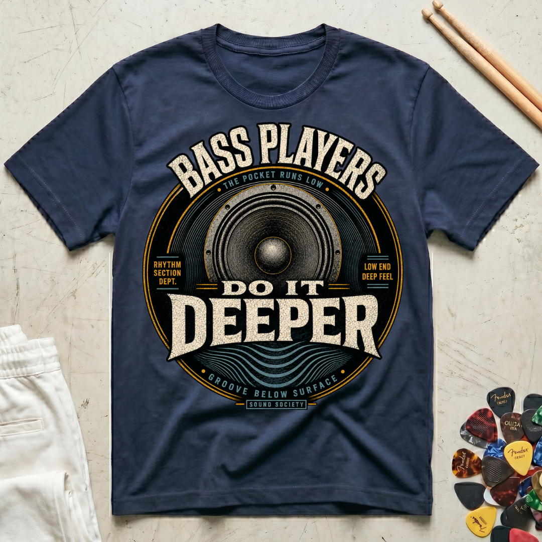 Bass Players Do It Deeper-Speaker T-Shirt