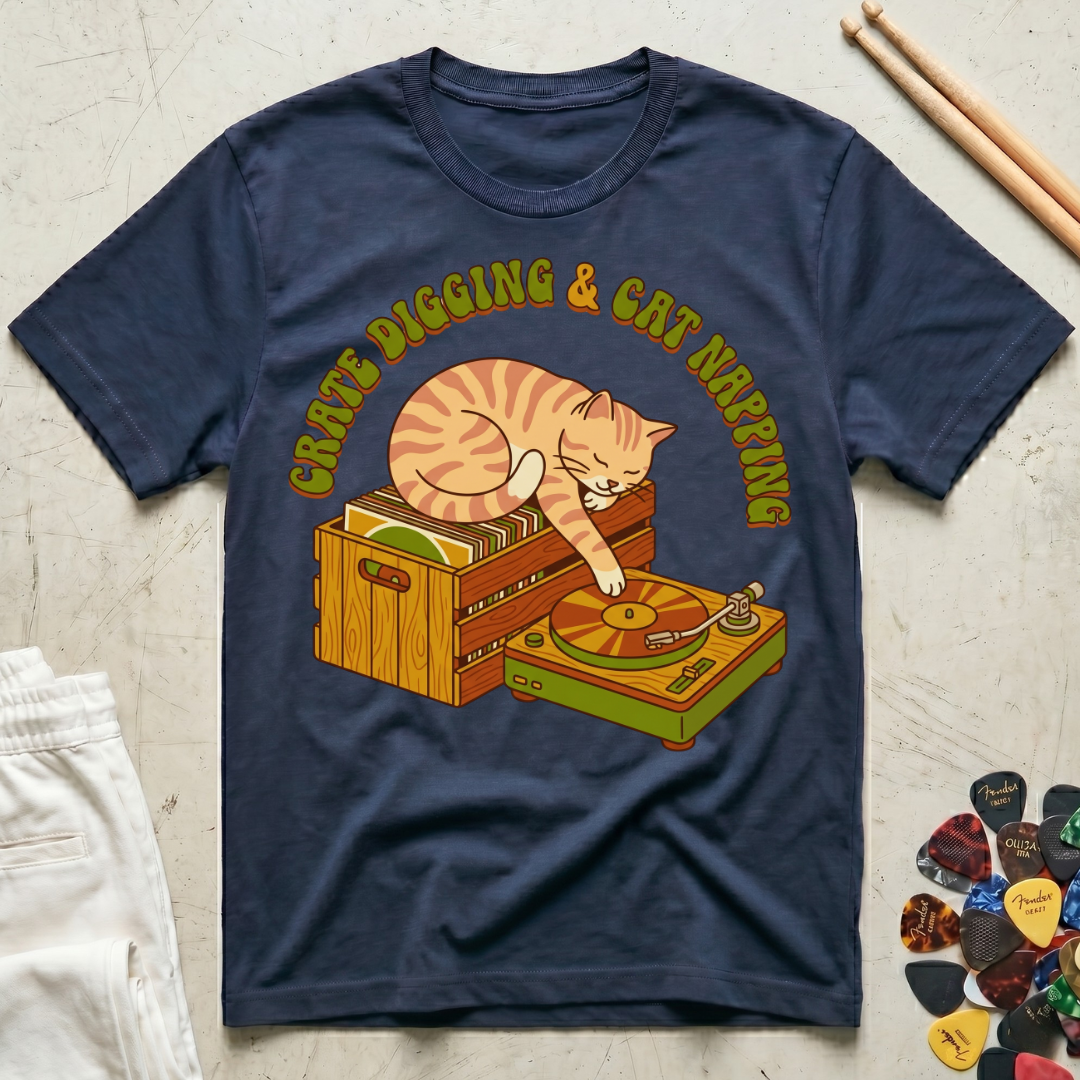 Crate Digging & Cat Napping T-Shirt