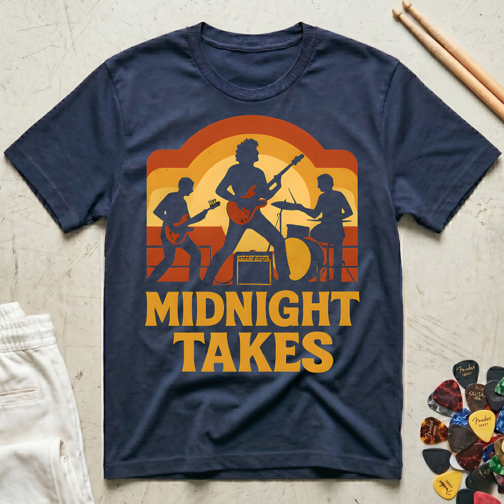 Midnight Takes Vintage Rock Trio T-Shirt