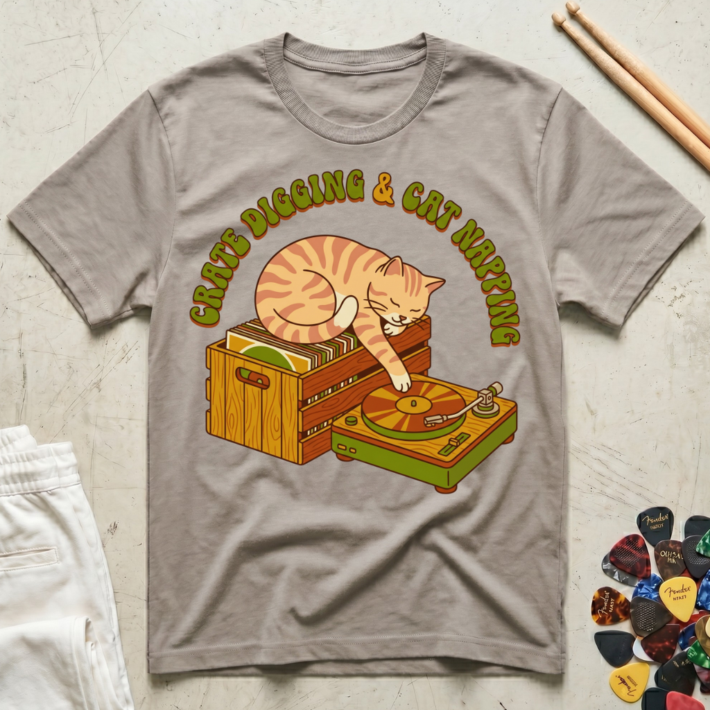Crate Digging & Cat Napping T-Shirt