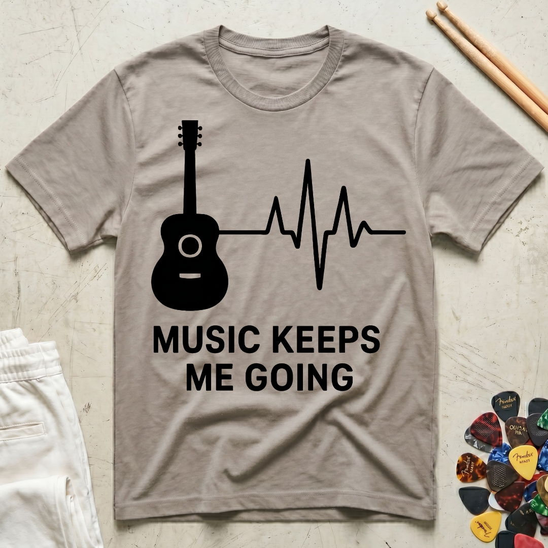 Music Keeps Me Going Guitar T-Shirt