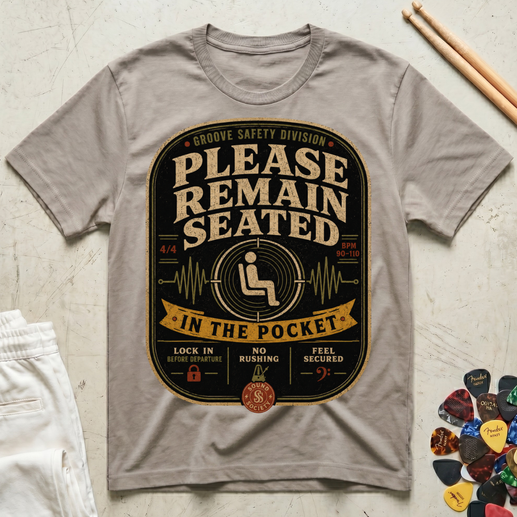 Please Remain Seated In The Pocket T-Shirt