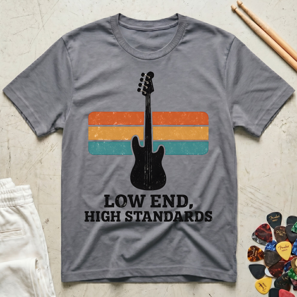Low End, High Standards Vintage Bass T-Shirt