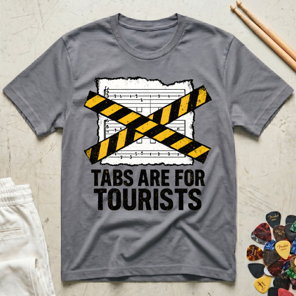 Tabs Are For Tourists Caution T-Shirt
