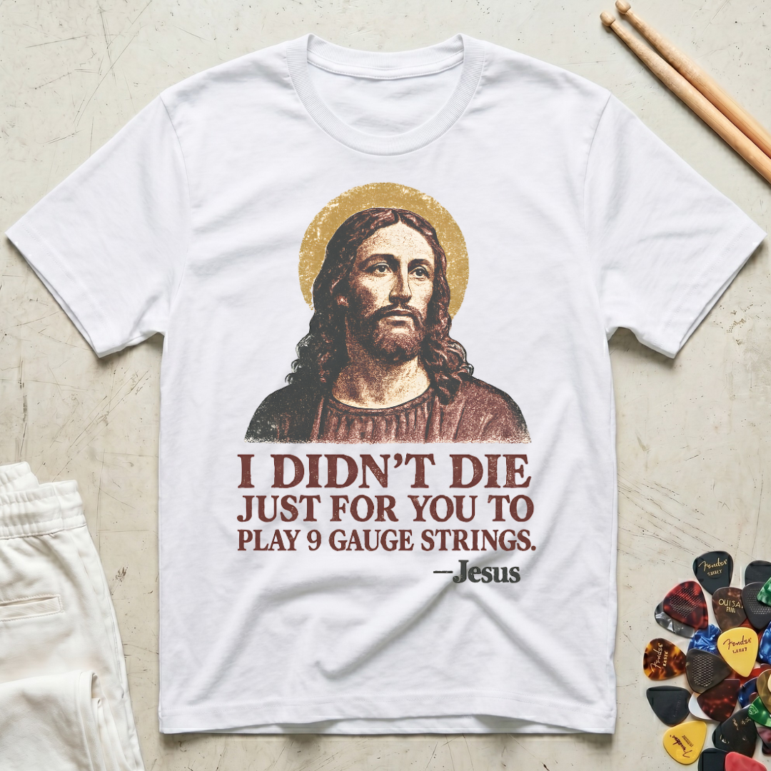 Jesus 9 Gauge Strings T-Shirt