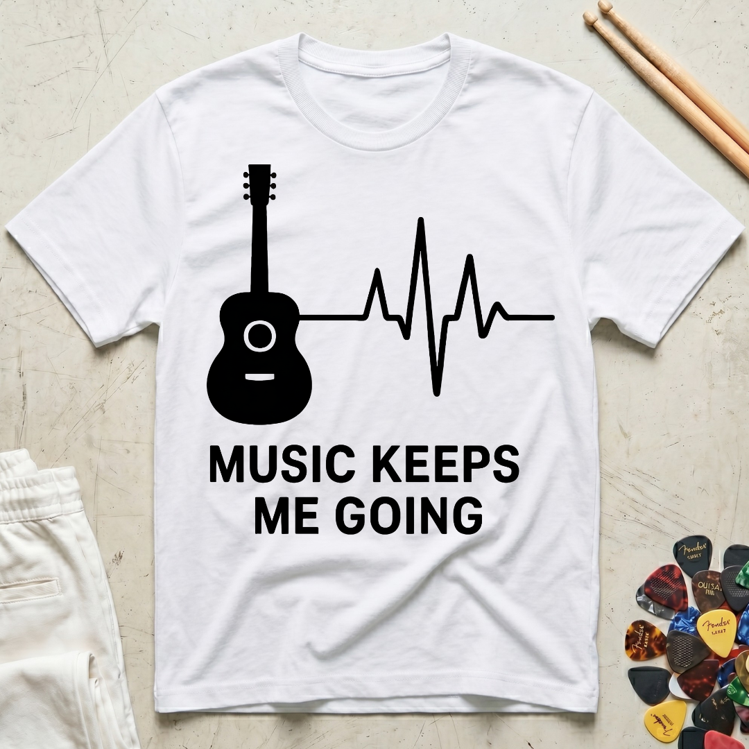 Music Keeps Me Going Guitar T-Shirt