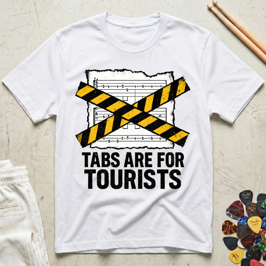 Tabs Are For Tourists Caution T-Shirt
